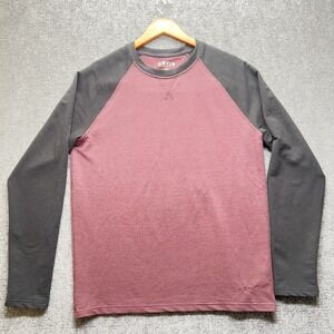 Orvis Men's Long Sleeve Raglan Shirt Red Black Casual Outdoor Comfort Size M